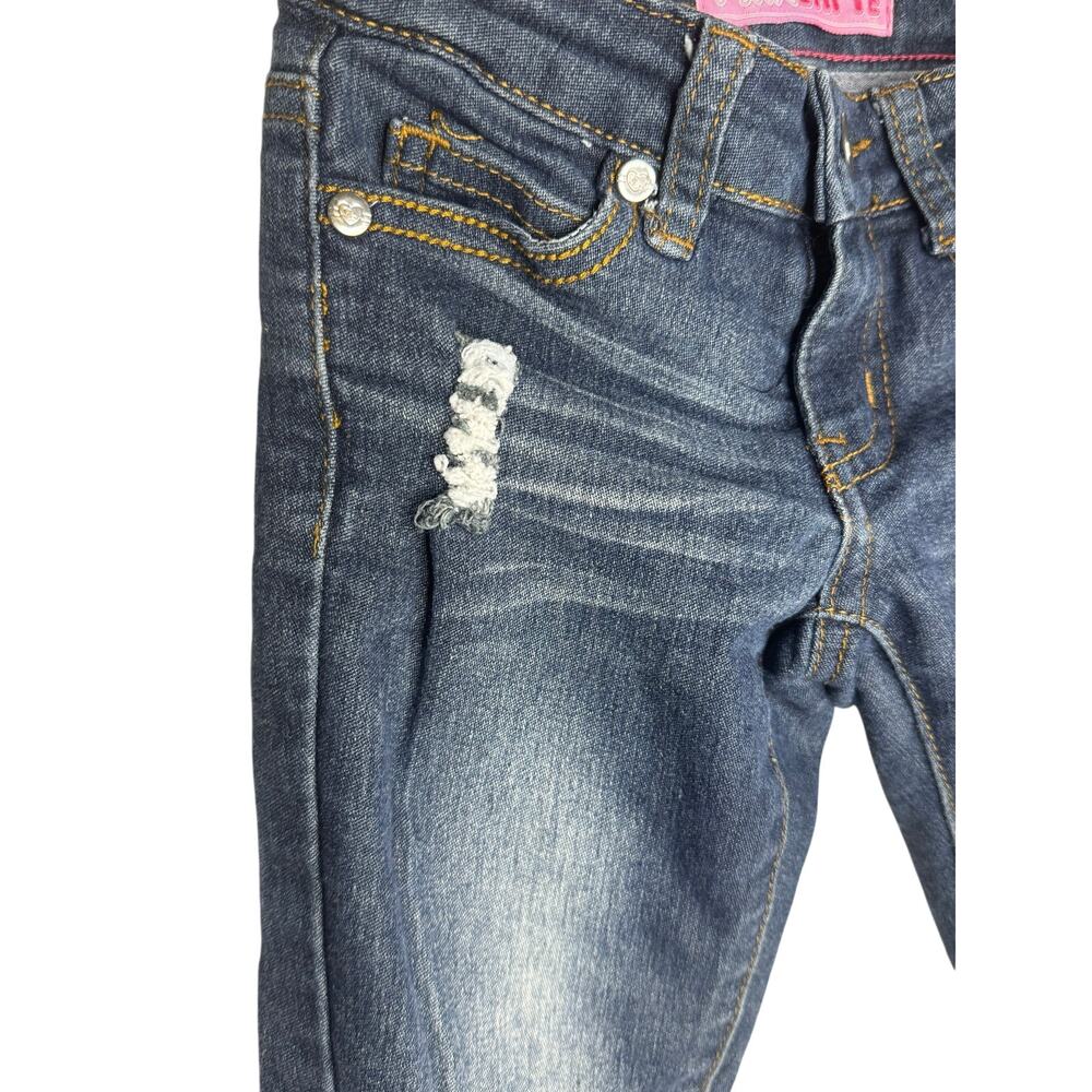 Indigo Rein Distressed Skinny Girls Jeans Blue Wash Size 5 New Without Tags